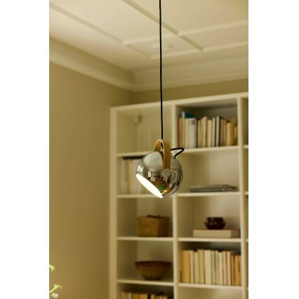 Halo Design 734443 - Suspension sur câble DC 1xE27/40W/230V Ø 18 cm chrome brillant/chêne