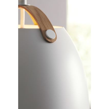 Halo Design 734870 - Suspension sur câble OSLO 1xE27/40W/230V Ø 40 cm blanc/chêne