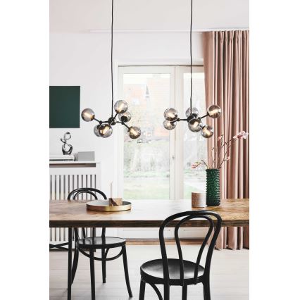Halo Design 736553 - Suspension sur câble ATOM 6xG9/28W/230V Ø 45 cm noir/noir fumé