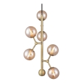 Halo Design 738861 - Suspension sur câble ATOM 6xG9/28W/230V diam. 30 cm laiton/beige fumé