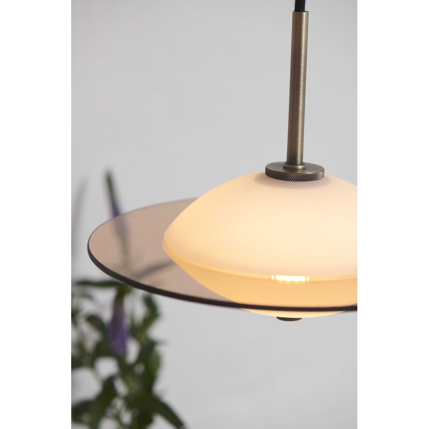 Halo Design 743599 - Suspension sur câble ORBIT 1xG9/7W/230V Ø 24 cm blanc/laiton/gris fumé