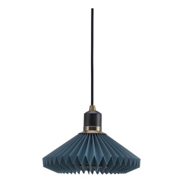 Halo Design 744060 - Suspension à câble PARIS 1xG9/28W/230V Ø 24 cm bleu/laiton/chêne
