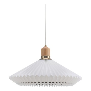 Halo Design 744268 - Suspension sur câble PARIS 1xE27/60W/230V Ø 56 cm blanc/laiton/chêne