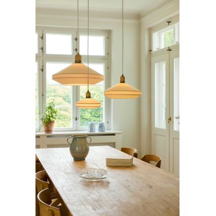 Halo Design 744305 - Suspension sur câble PARIS 1xE27/40W/230V Ø 56 cm crème/laiton/chêne