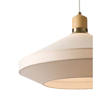 Halo Design 744305 - Suspension sur câble PARIS 1xE27/40W/230V Ø 56 cm crème/laiton/chêne