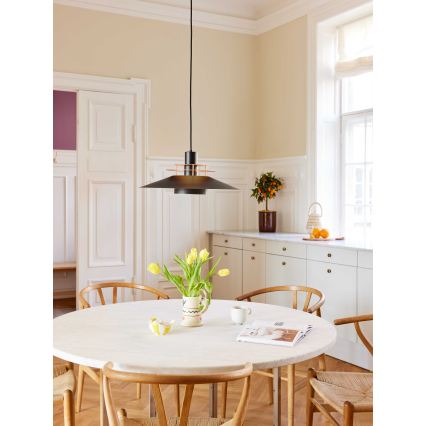 Halo Design 744503 - Suspension sur câble RIVOLI 1xE27/40W/230V Ø 50 cm noir/cuivré