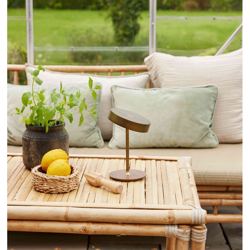 Halo Design 745784 - Lampe de table rechargeable LED à intensité variable ON THE MOVE LED/2,5W/4000 mAh laiton/bois