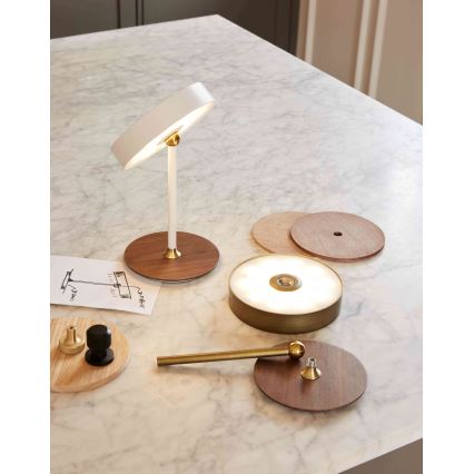 Halo Design 745784 - Lampe de table rechargeable LED à intensité variable ON THE MOVE LED/2,5W/4000 mAh laiton/bois