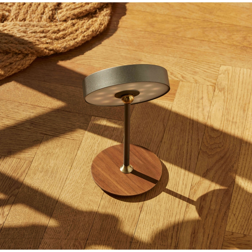 Halo Design 745791 - Lampe de table LED rechargeable et dimmable ON THE MOVE LED/2,5W/4000 mAh gris/bois