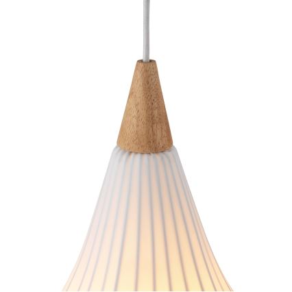 Halo Design 746262 - Suspension DROPS sur câble 1xE27/40W/230V Ø 30 cm blanc/chêne