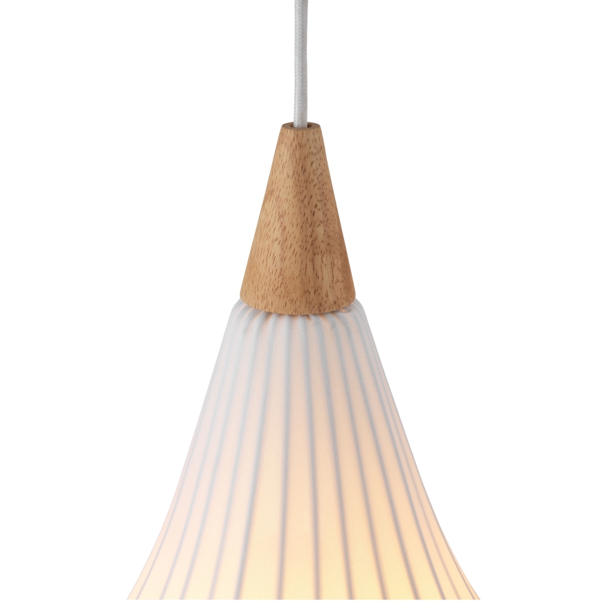 Halo Design 746262 - Suspension DROPS sur câble 1xE27/40W/230V Ø 30 cm blanc/chêne