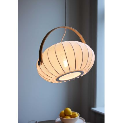 Halo Design 746347 - Suspension sur câble DC 1xE27/40W/230V Ø 40 cm blanc/chêne