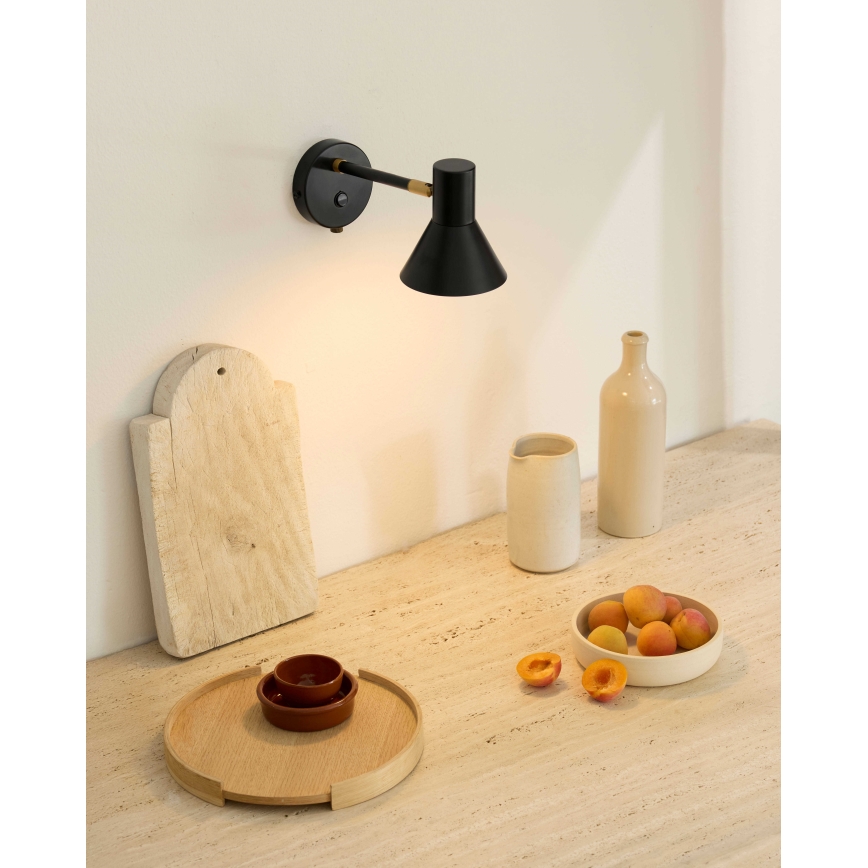 Halo Design 747450 - Applique murale STYLE 1xE14/25W/230V noir/laiton