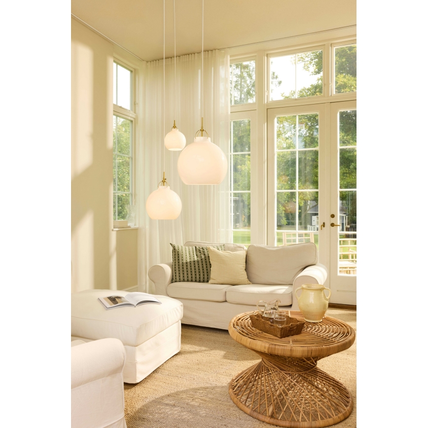 Halo Design 747924 - Suspension sur câble TOSCANA 1xG9/28W/230V Ø 18 cm crème/laiton