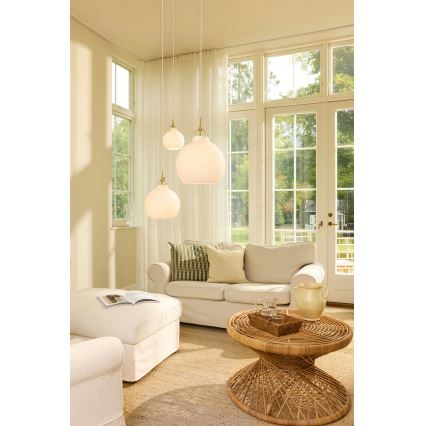 Halo Design 747993 - Suspension sur câble TOSCANA 1xE27/40W/230V Ø 27 cm crème/laiton