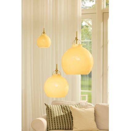 Halo Design 748006 - Suspension sur câble TOSCANA 1xE27/40W/230V Ø 27 cm beige/laiton