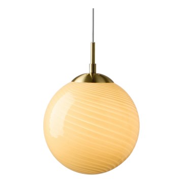 Halo Design 748471 - Suspension sur câble CANDY 1xE27/25W/230V Ø 25 cm beige/laiton