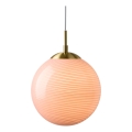 Halo Design 748488 - Suspension à câble CANDY 1xE27/25W/230V Ø 25 cm rose/laiton