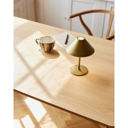 Halo Design 800841 - Lampe de table extérieure rechargeable HYGGE à LED dimmable, 3 W, 4 000 mAh, IP54, laiton