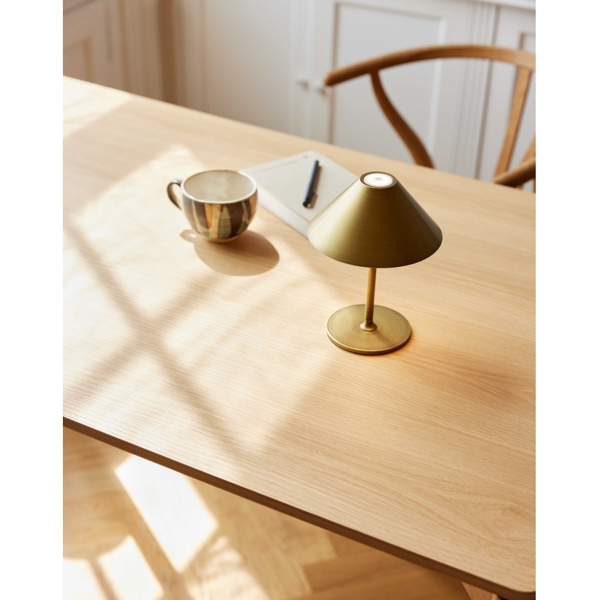 Halo Design 800841 - Lampe de table extérieure rechargeable HYGGE à LED dimmable, 3 W, 4 000 mAh, IP54, laiton