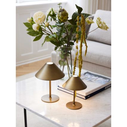 Halo Design 800841 - Lampe de table extérieure rechargeable HYGGE à LED dimmable, 3 W, 4 000 mAh, IP54, laiton