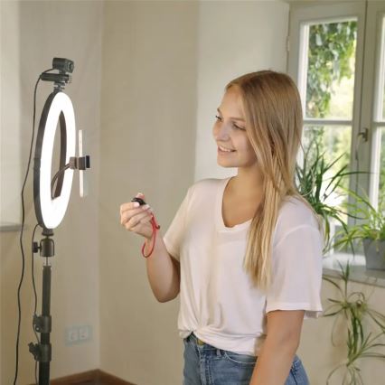 Hama - Ring light à intensité variable avec un trépied LED/10W/5V d. 30 cm + Télécommande