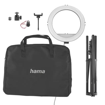 Hama - Ring light à intensité variable avec un trépied LED/10W/5V d. 30 cm + Télécommande