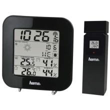 Hama - Station météo avec écran LCD et réveil 2xAA noir