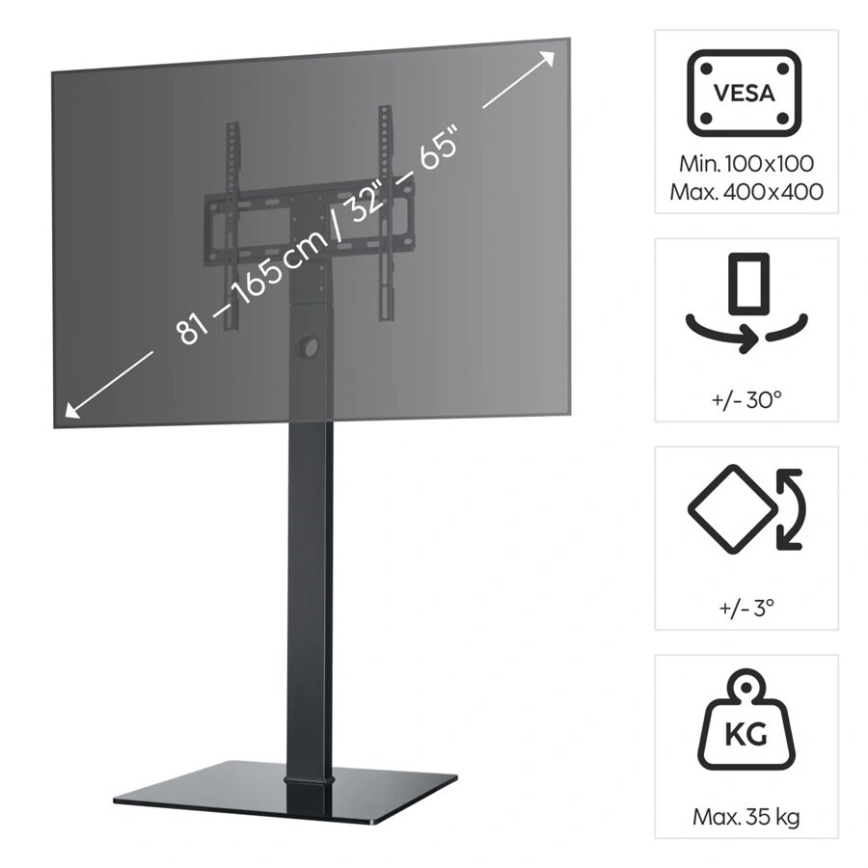 Hama - Support de sol pour TV 32-65 noir