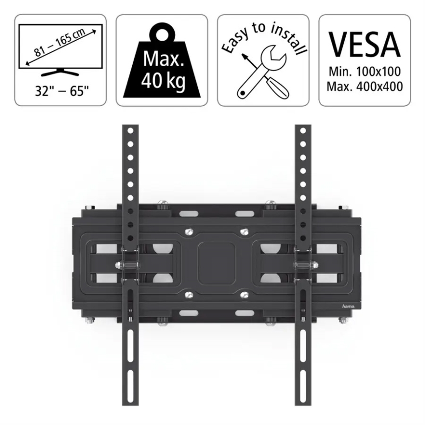 Hama - Support mural pour TV avec bras articulé 32-65 noir