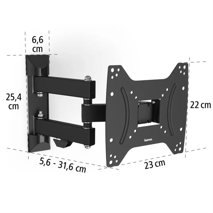Hama - Support mural pour TV avec un bras articulé 19-48 noir