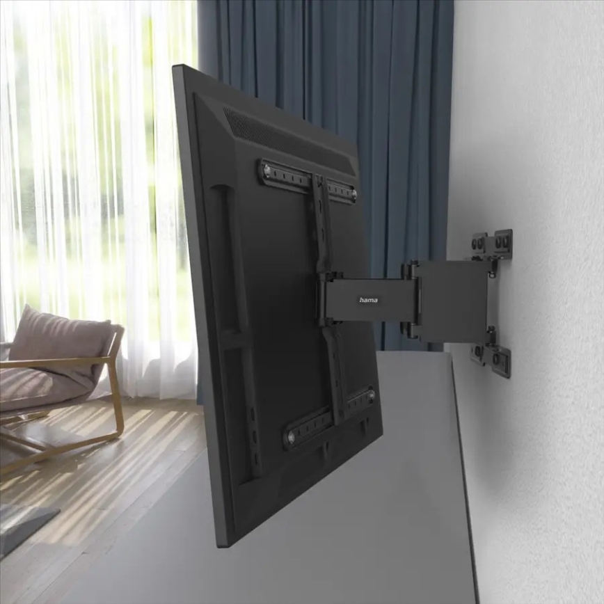 Hama - Support mural pour TV fixe avec charnière 37-90 noir