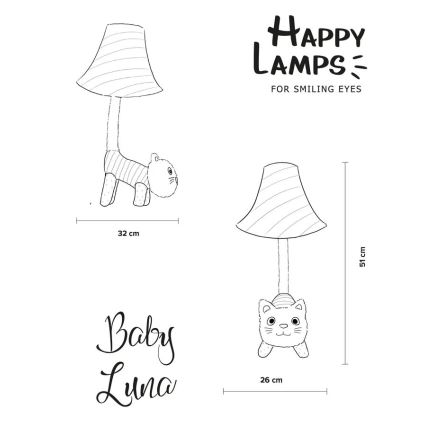 Happy Lamps - Lampe de table enfant BABY LUNA LED/5,4W/230V chat