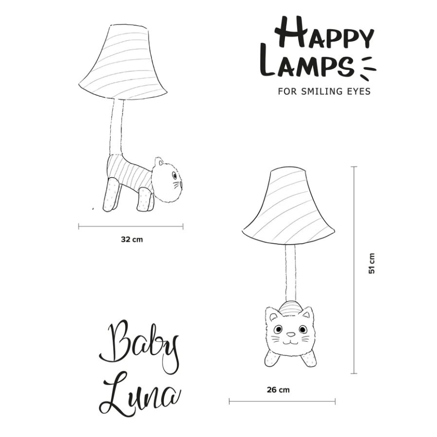 Happy Lamps - Lampe de table enfant BABY LUNA LED/5,4W/230V chat