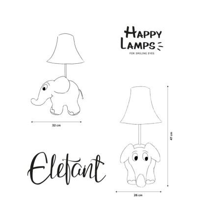 Happy Lamps - Lampe de table enfant ÉLÉPHANT LED/5,4W/230V éléphant