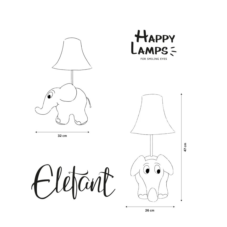 Happy Lamps - Lampe de table enfant ÉLÉPHANT LED/5,4W/230V éléphant
