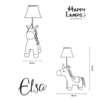 Happy Lamps - Lampe de table enfant ELSA LED/5,4W/230V Licorne