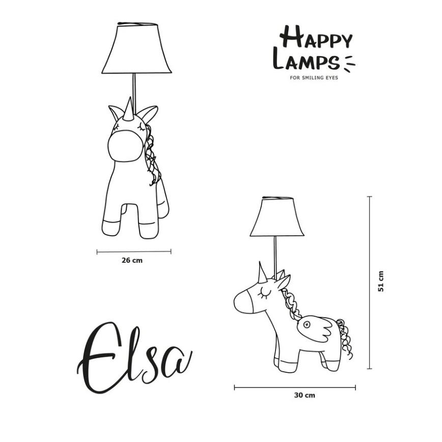 Happy Lamps - Lampe de table enfant ELSA LED/5,4W/230V Licorne