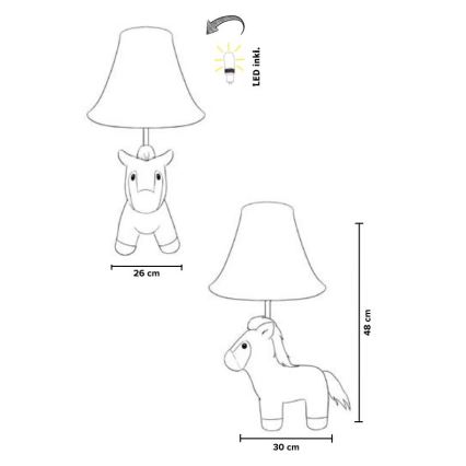 Happy Lamps - Lampe de table enfant ELVIS LED/5,4W/230V cheval