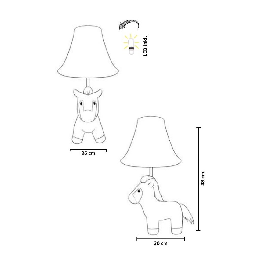 Happy Lamps - Lampe de table enfant ELVIS LED/5,4W/230V cheval