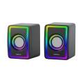 Haut-parleurs USB avec rétro-éclairage RGB 2x3W/5V noir