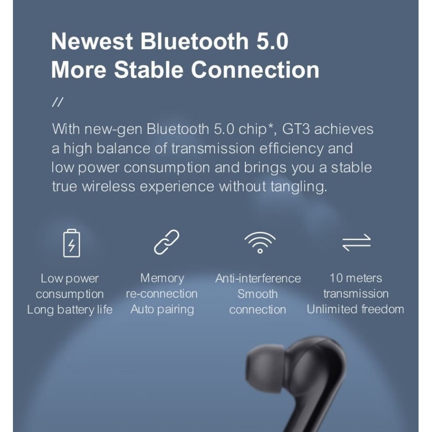Haylou - Ecouteur sans fil étanche GT3 TWS IPX4 noir