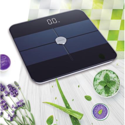 Heinner HBS-BTH180BK - Pèse-personne numérique 2xAAA noir/bleu