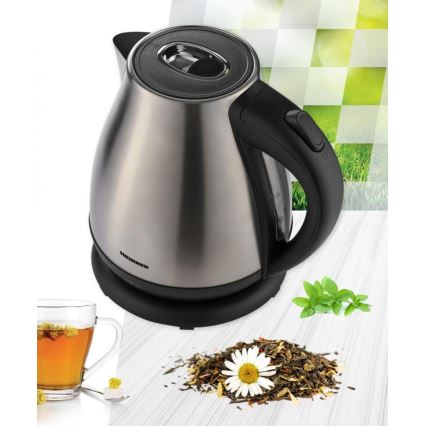 Heinner HEK-17IX - Bouilloire électrique 1,7 l 2200 W/230 V chrome mat/noir