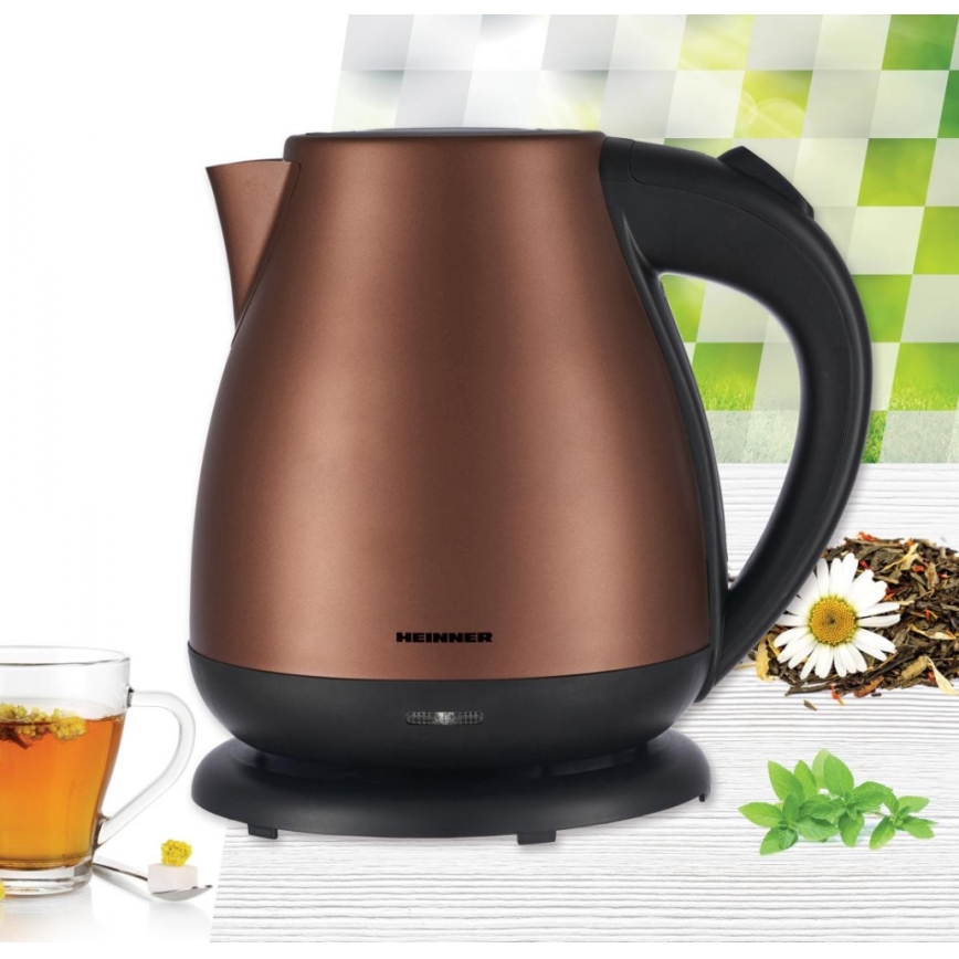 Heinner HEK-17IXC - Bouilloire électrique rapide 1,7 l 2200W/230V, finition cuivrée