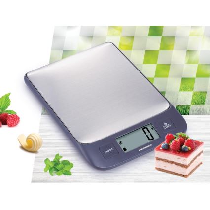 Heinner HKS-5IXBK - Balance de cuisine numérique, 2x AAA, gris/chrome mat