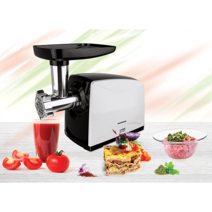 Heinner MG-2100BKWH - Hachoir à viande 2100W/230V noir/blanc