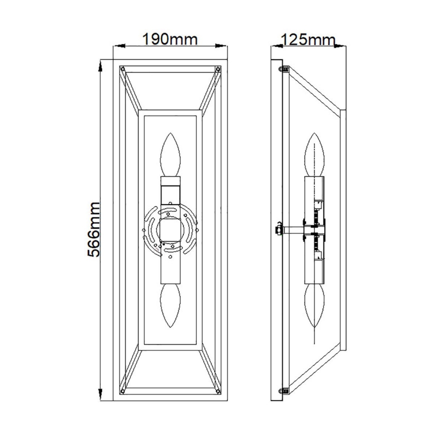 Hinkley - Applique murale FU LIGHTON 2xE14/60W/230V marron/noir