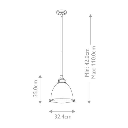Hinkley - Suspension-barre AMELIA 1xE27/60W/230V bronze