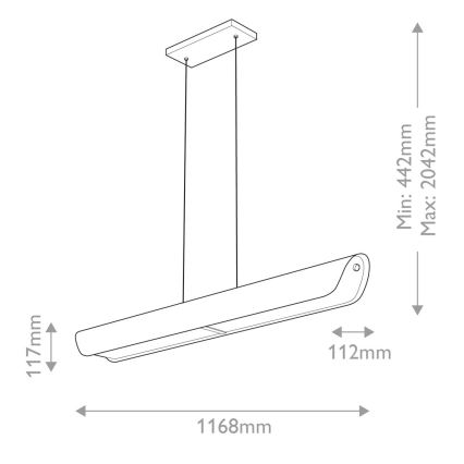 Hinkley - Suspension ARCO sur câble LED/43W/230V 3000K dorée